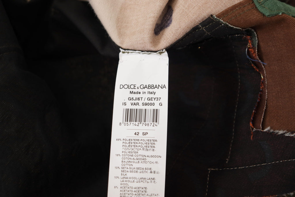 Dolce & Gabbana Multicolor Button-Down Patchwork Shirt