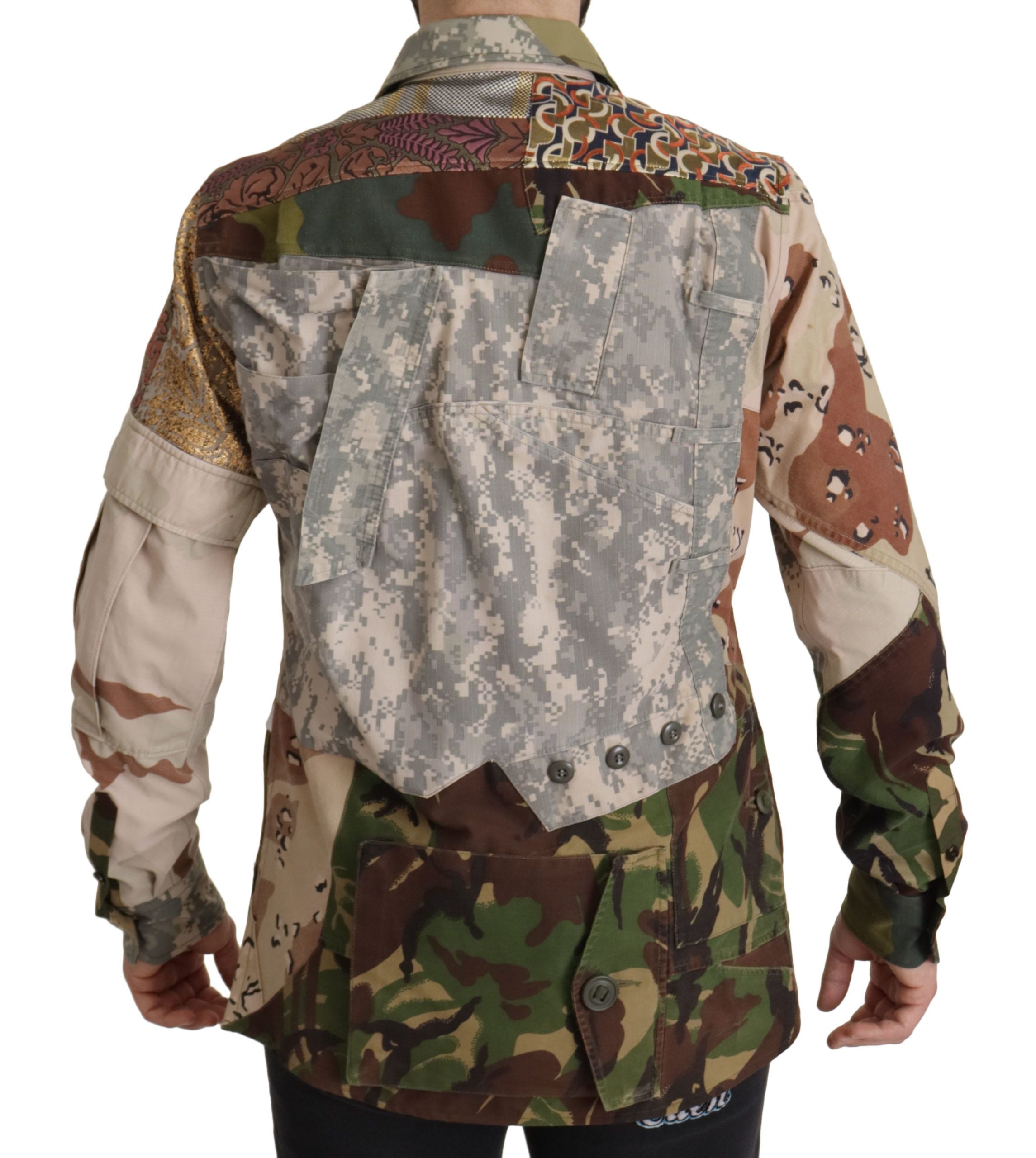 Dolce & Gabbana Multicolor Button-Down Patchwork Shirt