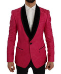 Dolce & Gabbana Rosa Brokatjacke mit Blumenmuster und schmalem Blazer