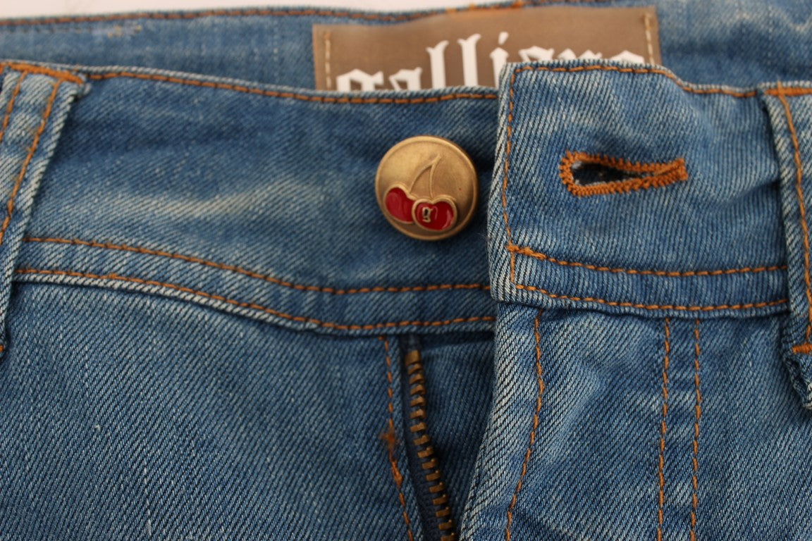 John Galliano Blaue Waschung Baumwollmischung Slim Fit Jeans