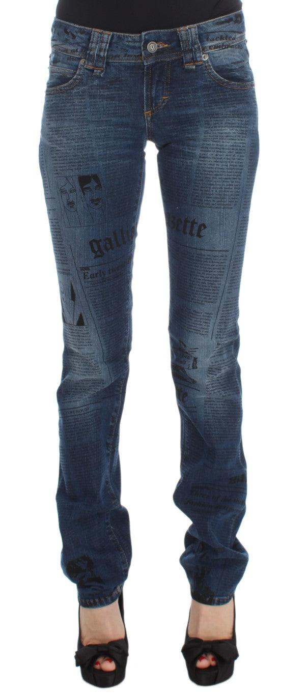 John Galliano Blaue Baumwollmischung Slim Fit Bootcut Jeans