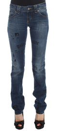 John Galliano Blaue Baumwollmischung Slim Fit Bootcut Jeans