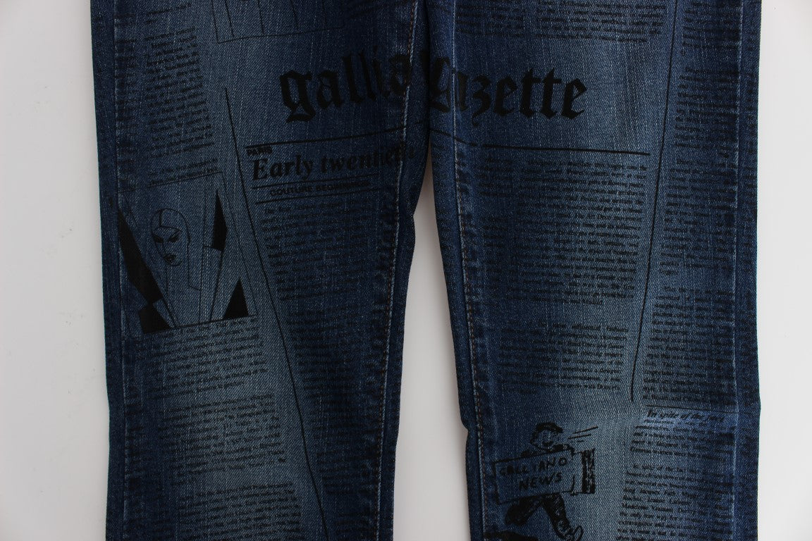 John Galliano Blaue Baumwollmischung Slim Fit Bootcut Jeans