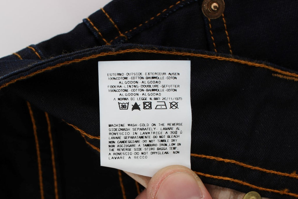 John Galliano Blaue Waschung Baumwolle Slim Fit Jeans