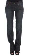 John Galliano Blue Cotton Blend Slim Fit Bootcut Jeans