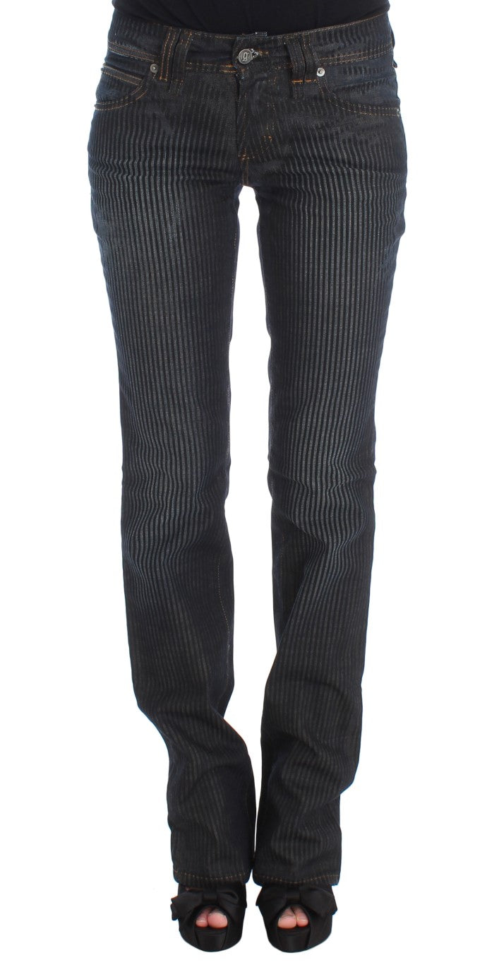 John Galliano Blue Cotton Blend Slim Fit Bootcut Jeans