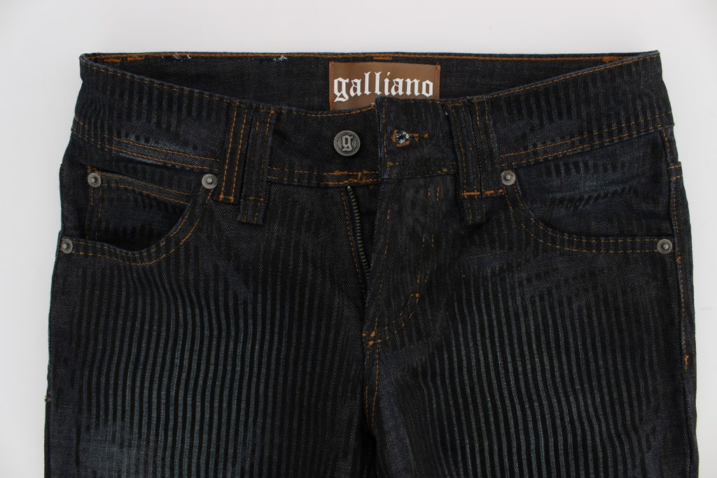 John Galliano Blue Cotton Blend Slim Fit Bootcut Jeans