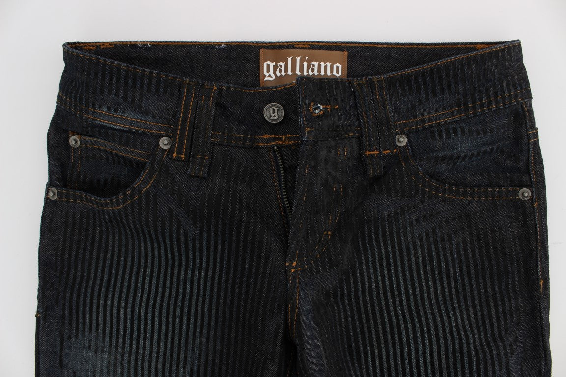 John Galliano Blue Cotton Blend Slim Fit Bootcut Jeans