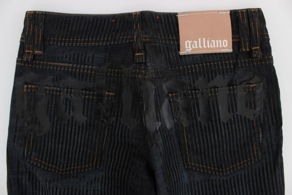 John Galliano Blue Cotton Blend Slim Fit Bootcut Jeans