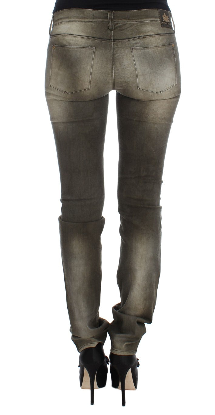 Ermanno Scervino Slim Fit Jeans in grey wash cotton blend