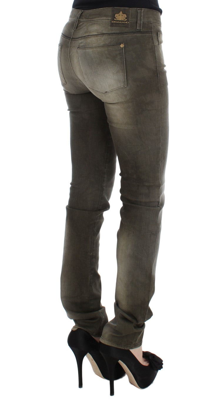 Ermanno Scervino Slim Fit Jeans in grey wash cotton blend