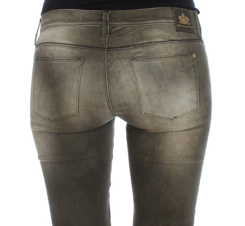Ermanno Scervino Slim Fit Jeans in grey wash cotton blend