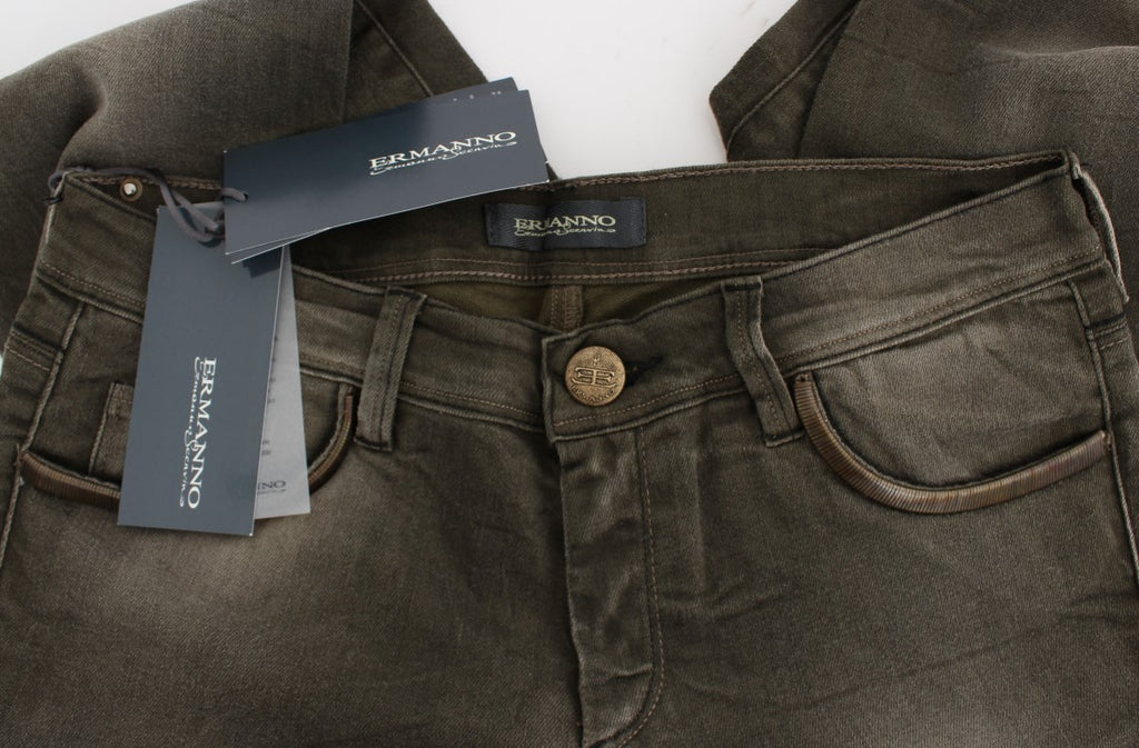 Ermanno Scervino Slim Fit Jeans in grey wash cotton blend