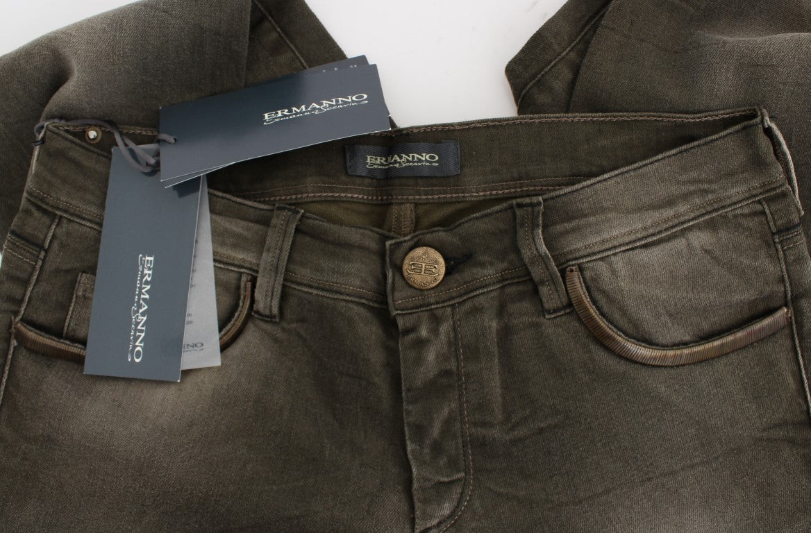 Ermanno Scervino Slim Fit Jeans in grey wash cotton blend