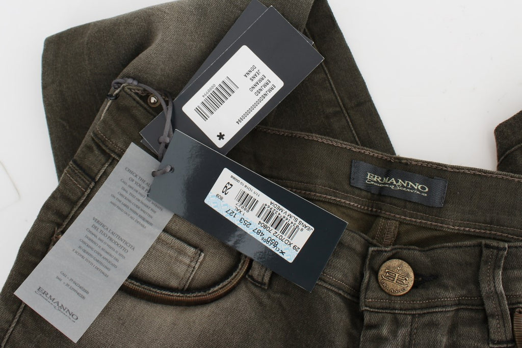 Ermanno Scervino Slim Fit Jeans in grey wash cotton blend