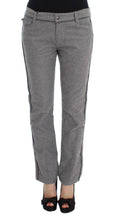 Ermanno Scervino Gray Cotton Straight Fit Casual Trousers