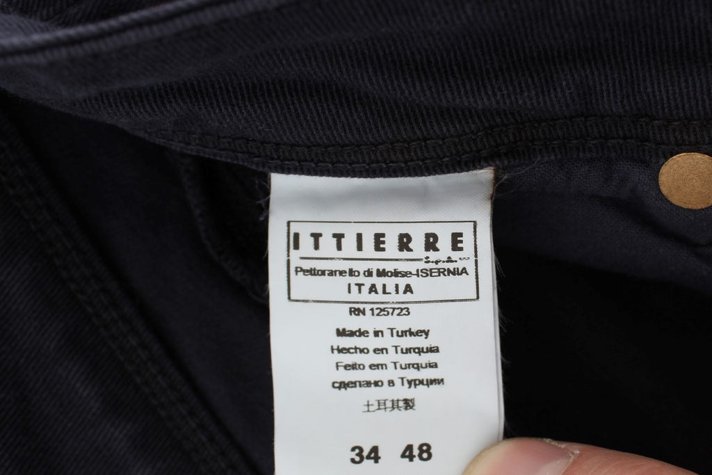 Ermanno Scervino Blue Cotton Blend Casual Fit Trousers