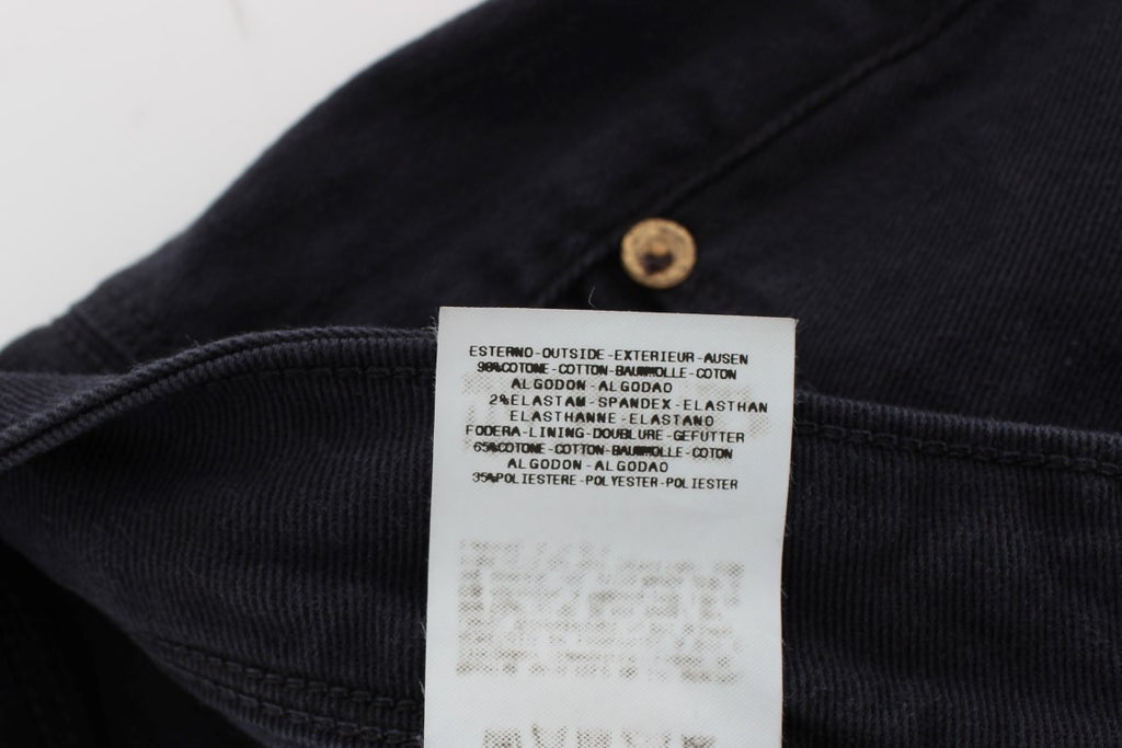 Ermanno Scervino Blue Cotton Blend Casual Fit Trousers