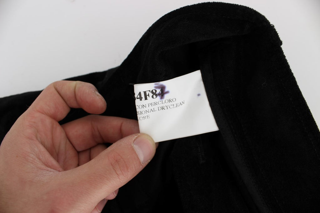 Ermanno Scervino Black Velvet and Cotton Capri Bootcut Trousers