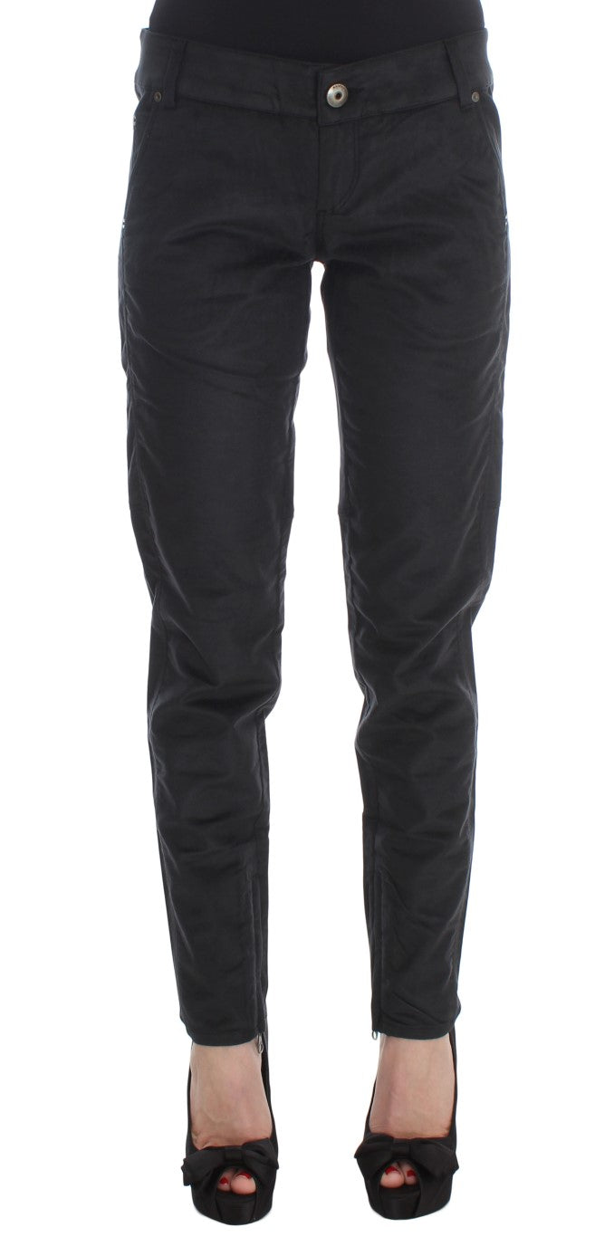 Ermanno Scervino Schwarze Baumwollmischung Regular Fit Hose
