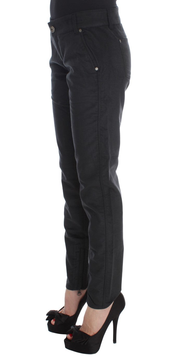 Ermanno Scervino Schwarze Baumwollmischung Regular Fit Hose