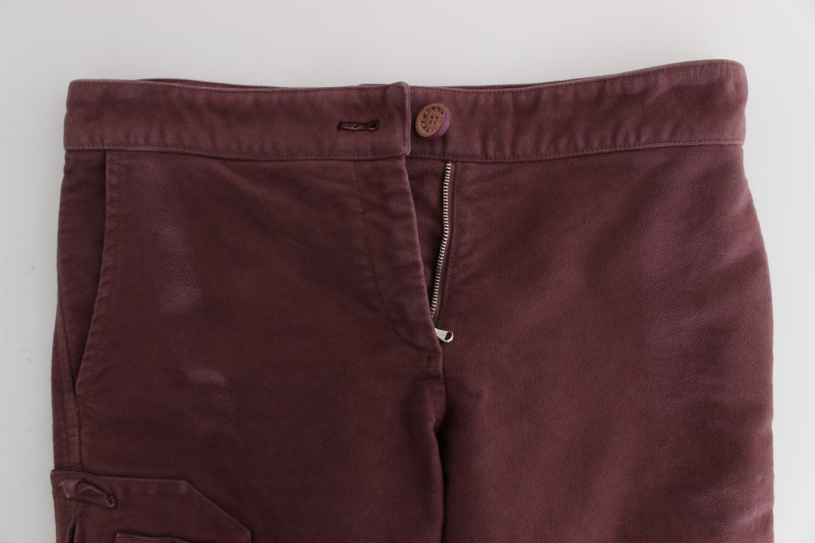 Ermanno Scervino Gekürzte Cargohose aus Baumwolle in Bordeaux