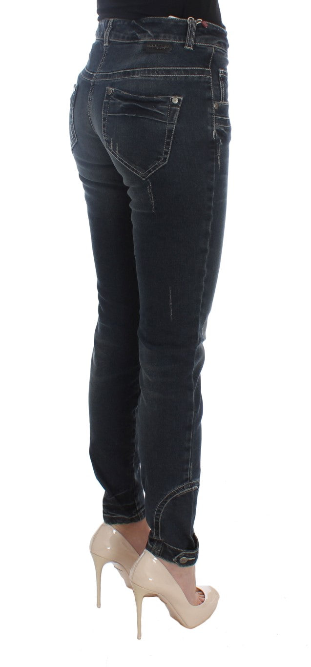 Ermanno Scervino Blue Slim Fit Cotton Blend Jeans