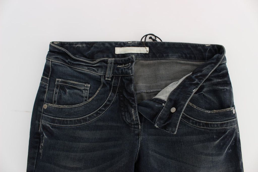 Ermanno Scervino Blue Slim Fit Cotton Blend Jeans