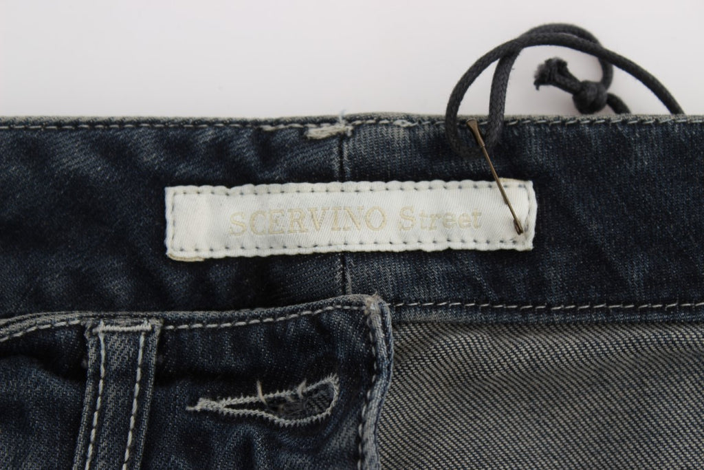 Ermanno Scervino Blue Slim Fit Cotton Blend Jeans