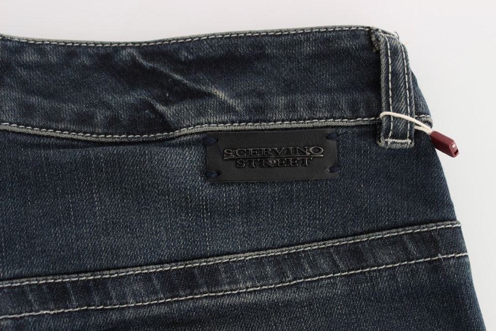 Ermanno Scervino Blue Slim Fit Cotton Blend Jeans