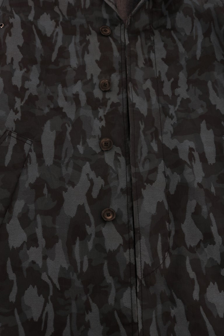 Dolce & Gabbana Blauer Tarnfarben-Graben Trench
