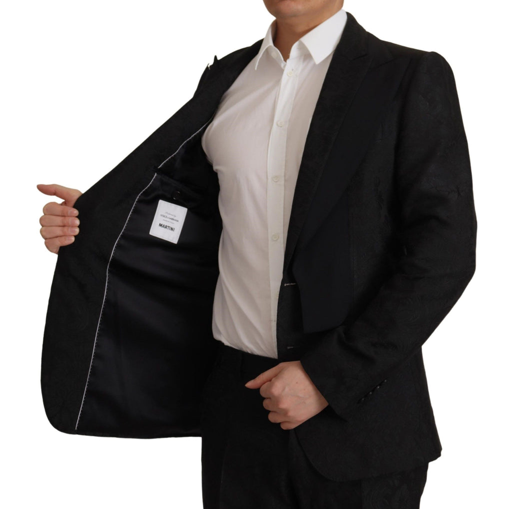Dolce & Gabbana Schwarzer Polyester Anzug 2 Stück MARTINI