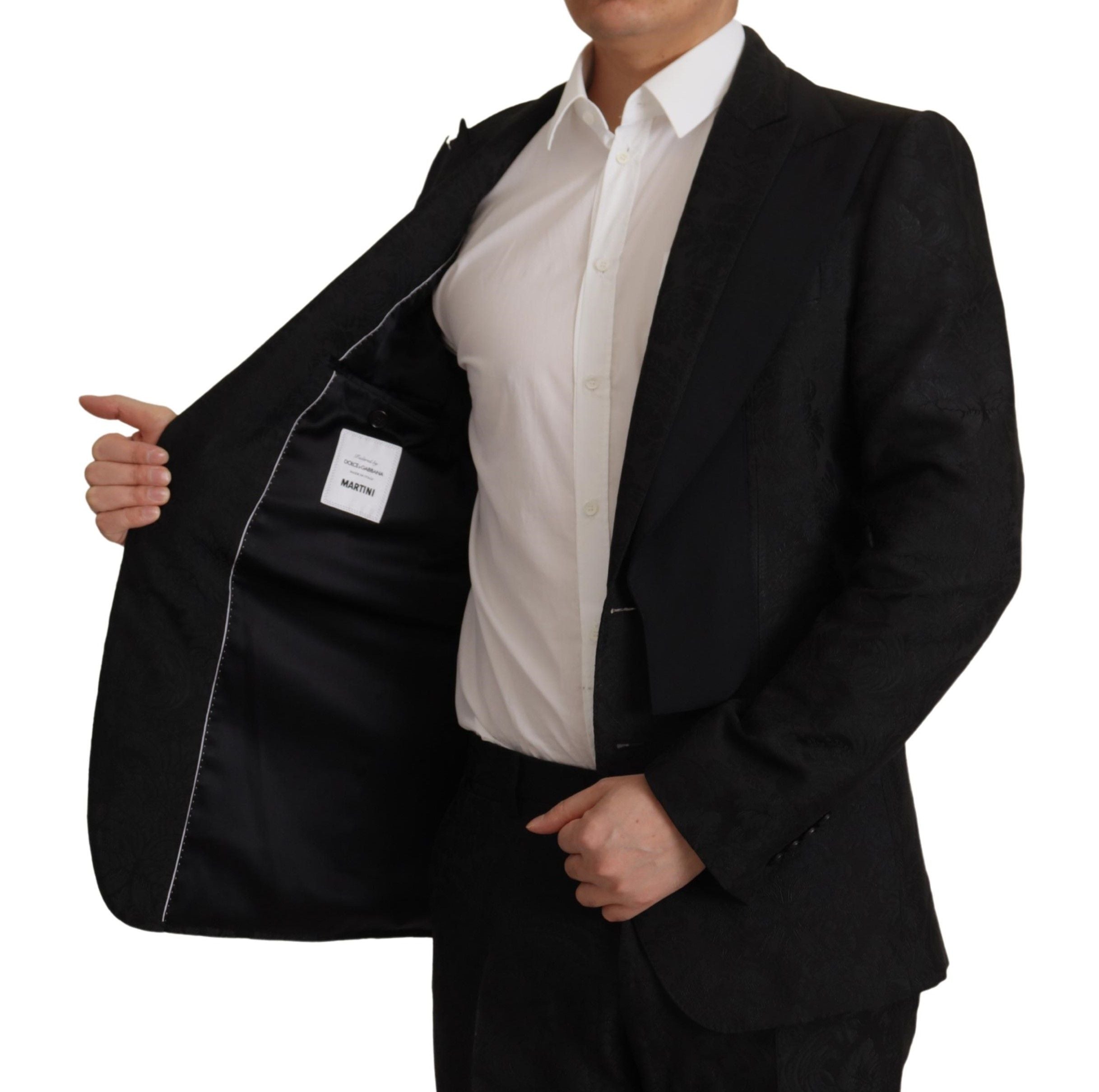 Dolce & Gabbana Schwarzer Polyester Anzug 2 Stück MARTINI