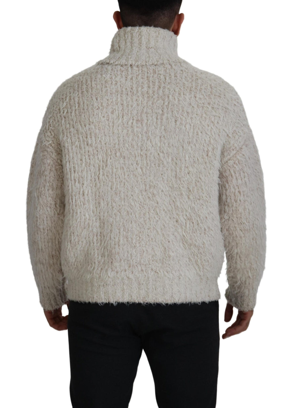 Dolce & Gabbana cream wool knit turtleneck sweater