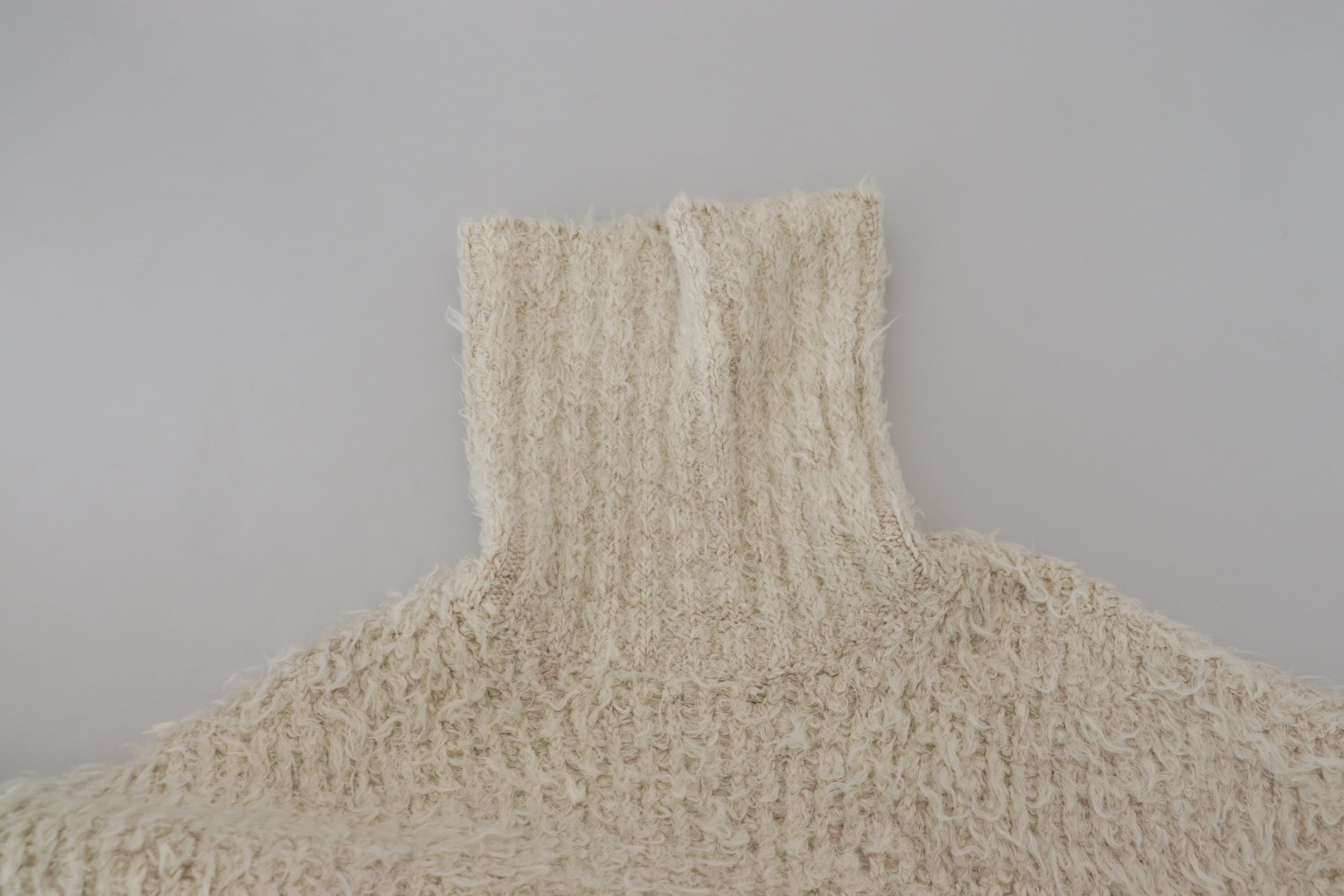 Dolce & Gabbana cream wool knit turtleneck sweater
