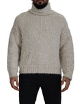 Dolce & Gabbana cream wool knit turtleneck sweater