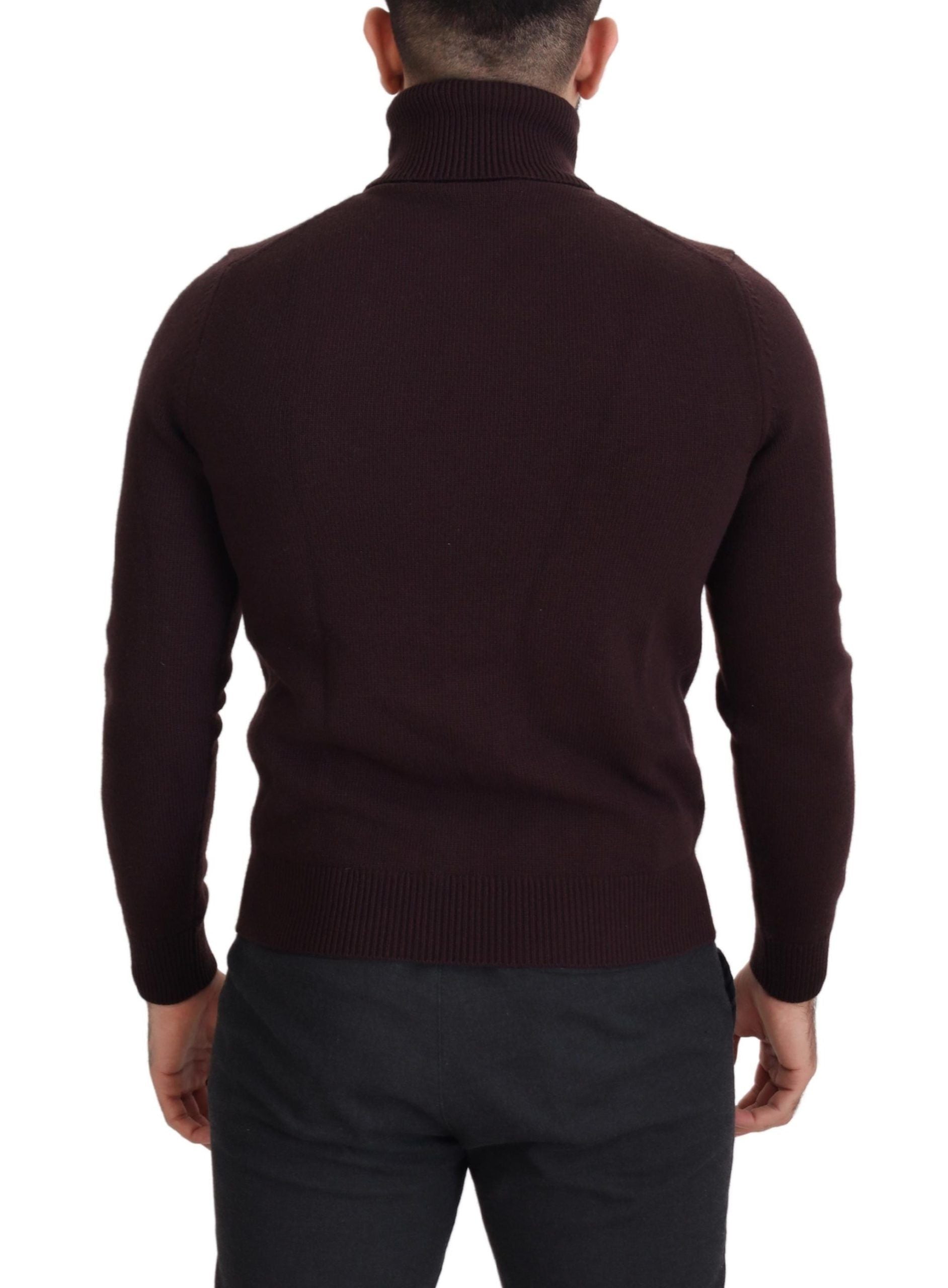 Dolce & Gabbana Brown Wool Turtleneck Sweater