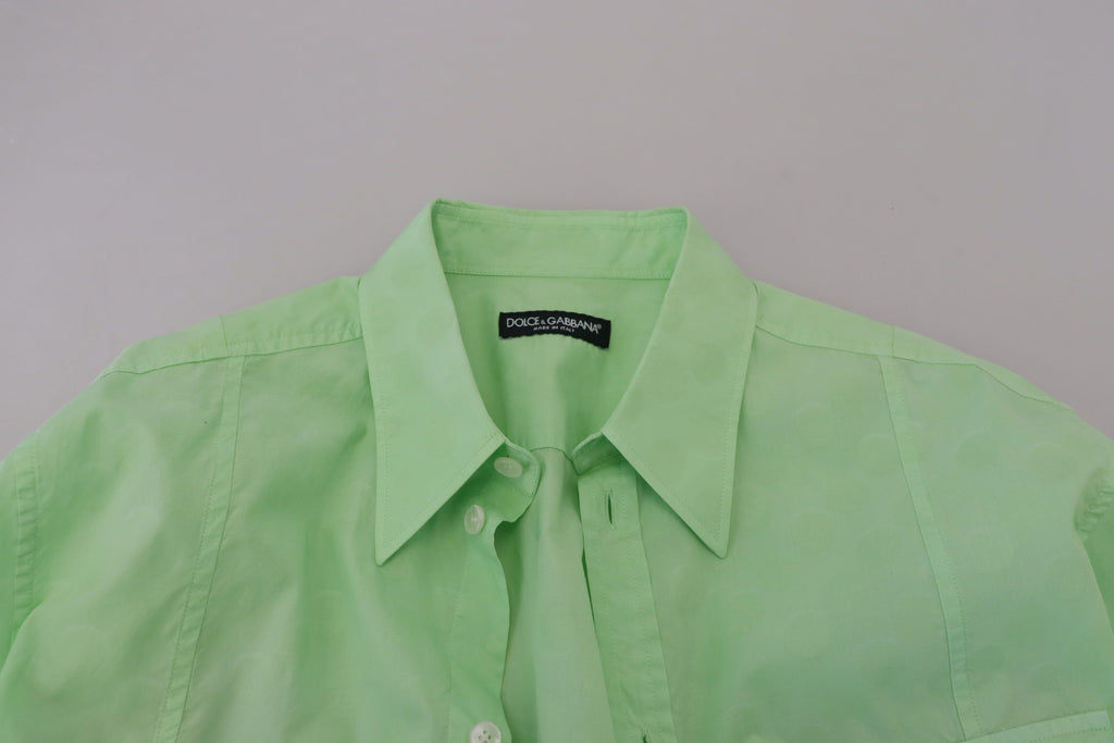 Dolce & Gabbana Mintgrünes Hemd mit langen Ärmeln und Knopfleiste