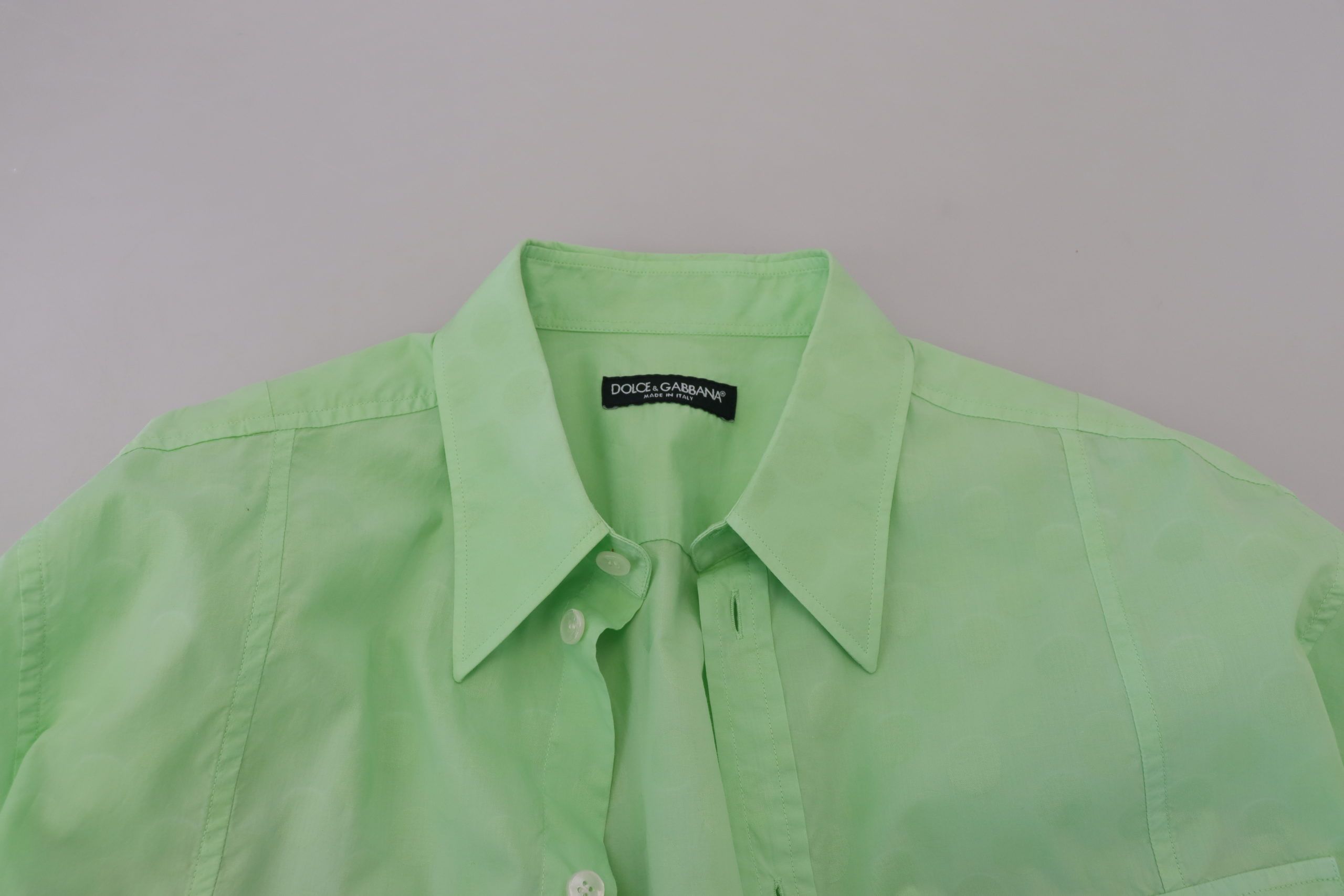 Dolce & Gabbana Mintgrünes Hemd mit langen Ärmeln und Knopfleiste