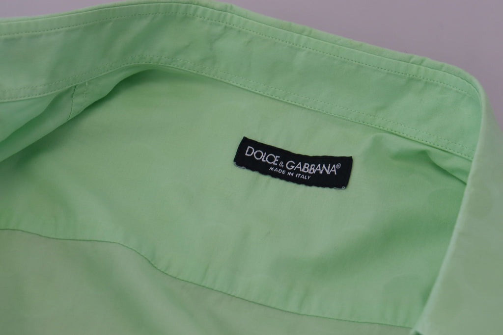 Dolce & Gabbana Mintgrünes Hemd mit langen Ärmeln und Knopfleiste