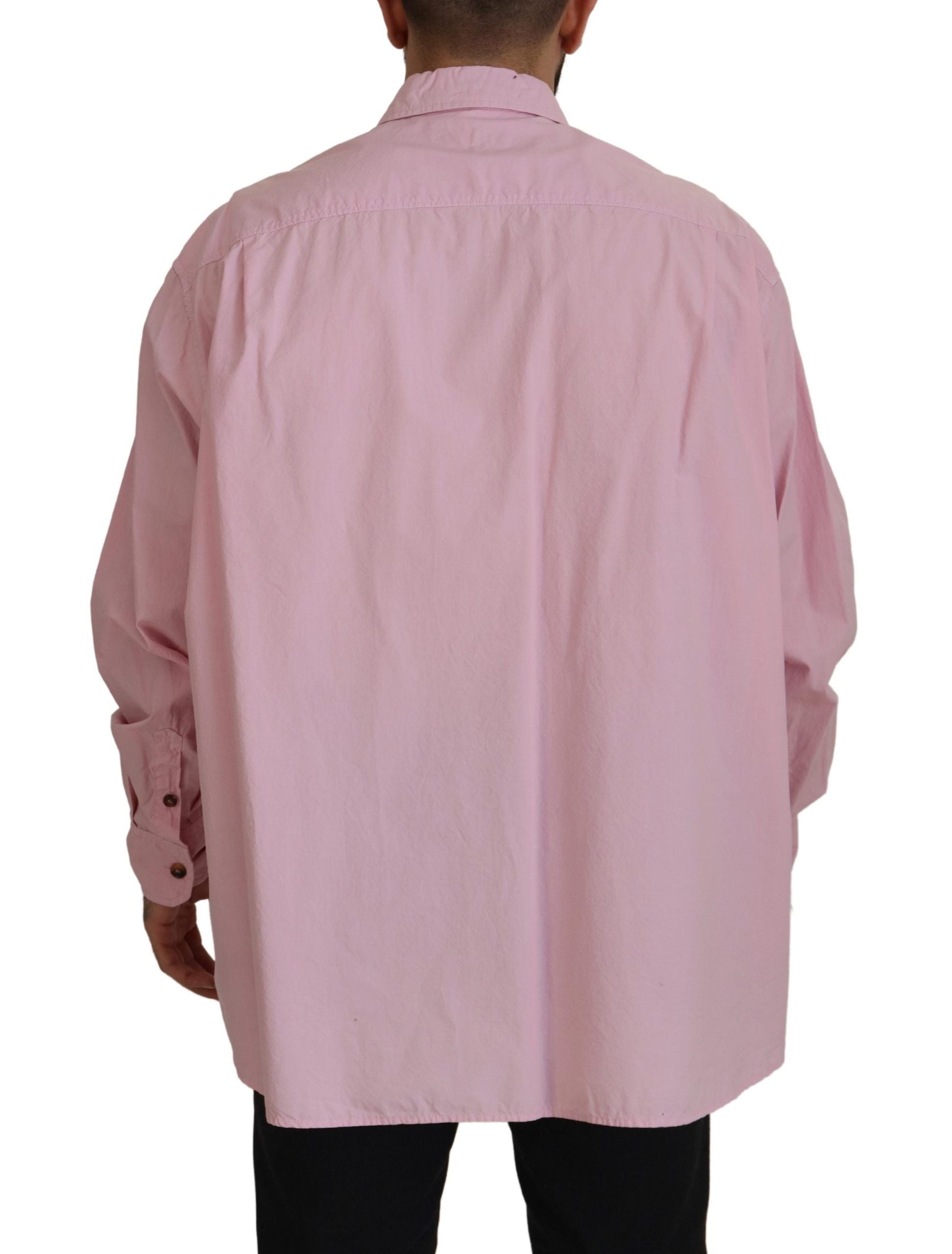 Dolce & Gabbana Rosa lässiges Button Down Hemd mit langen Ärmeln