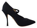 Dolce & Gabbana Black Sock Stretch Crystal Pumps Shoes