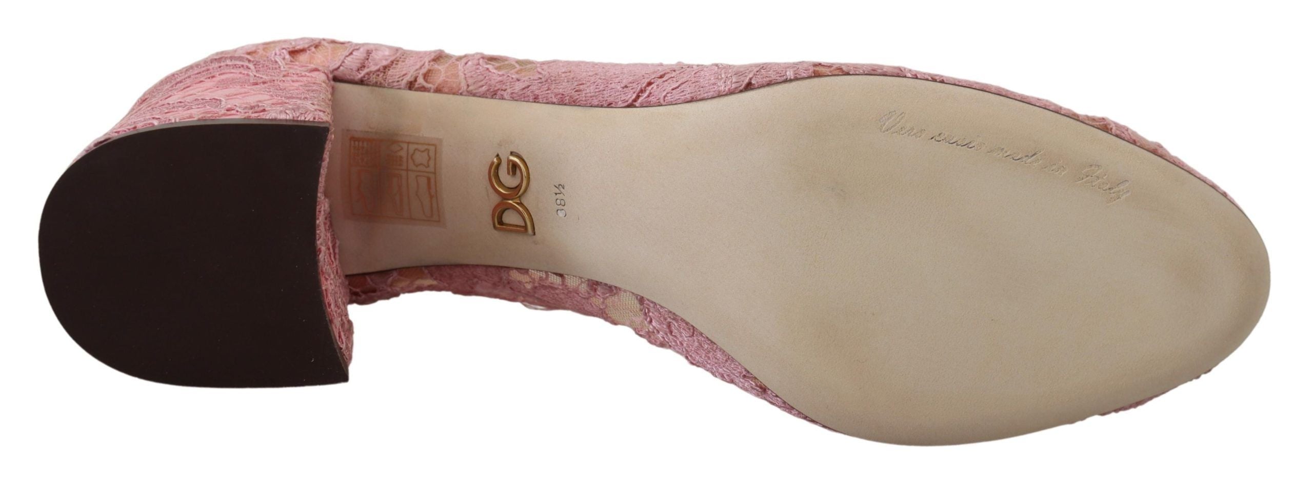 Dolce & Gabbana Rosa Taormina Lace Crystal Pumps Pastel Shoes