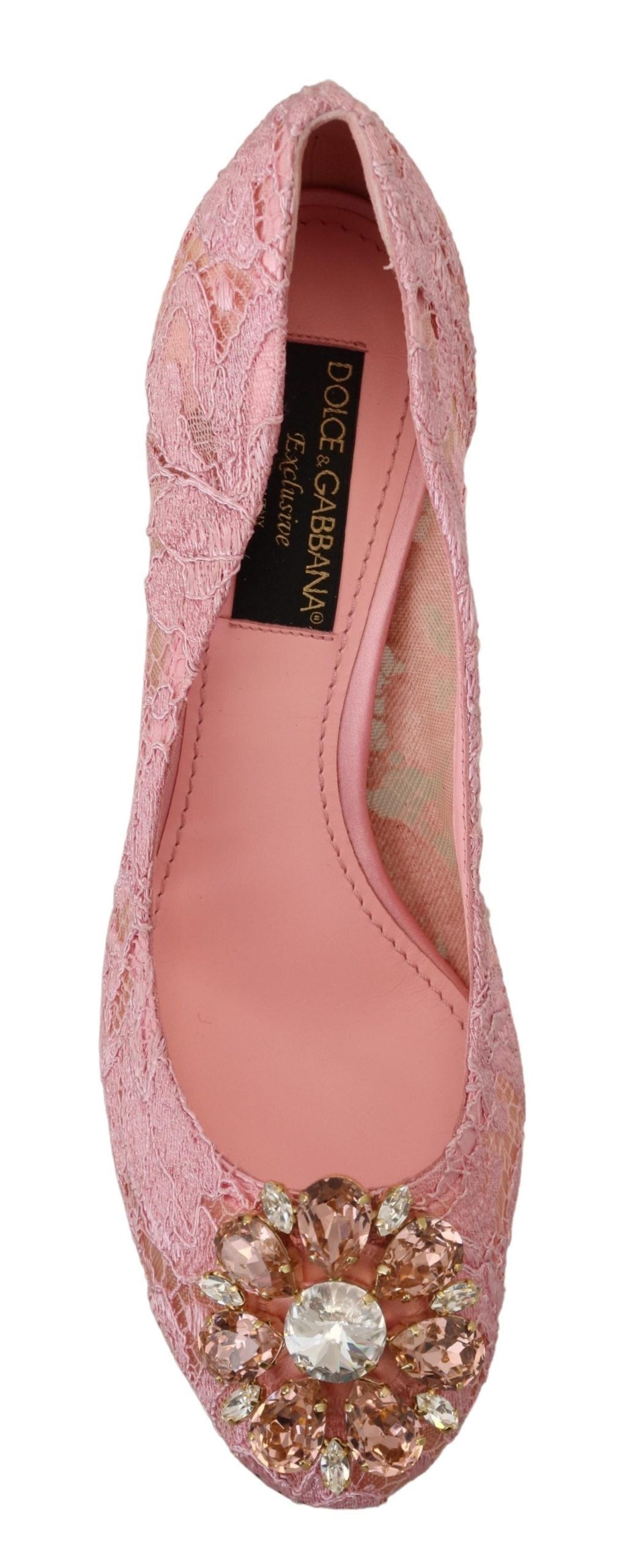Dolce & Gabbana Rosa Taormina Lace Crystal Pumps Pastel Shoes