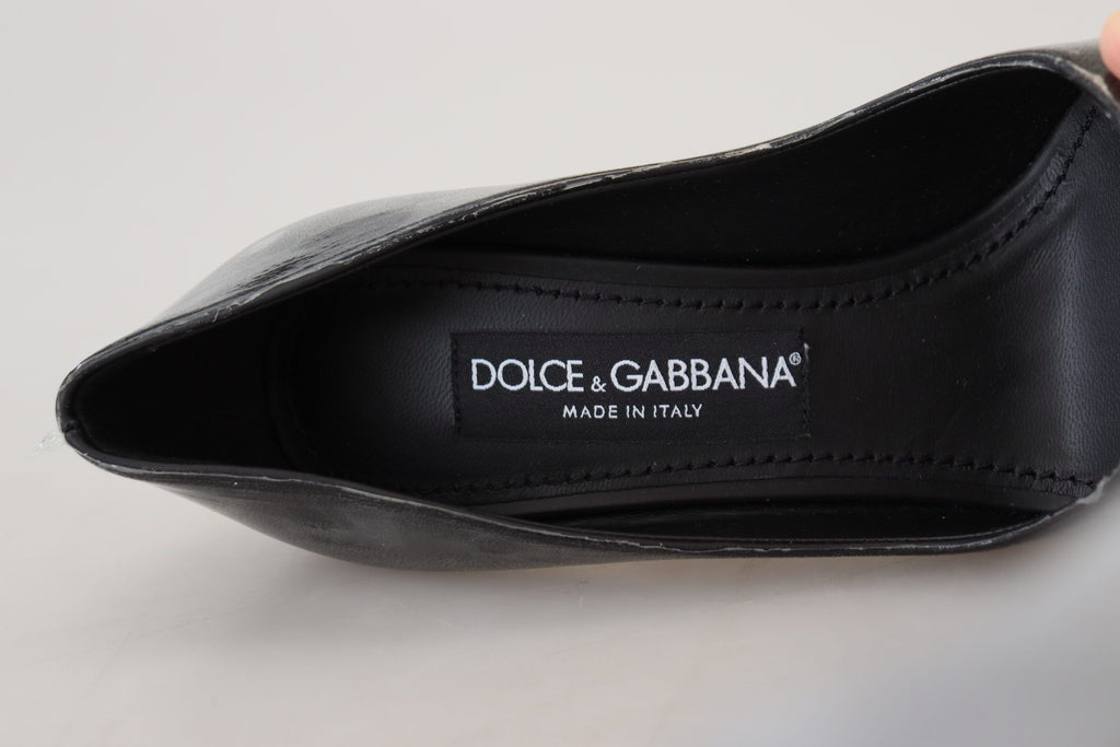 Dolce & Gabbana Schwarze Lederabsätze Pumps Kunststoffummantelte Schuhe