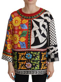 Dolce & Gabbana Multicolor Printed Baroque Loose Long Sleeves