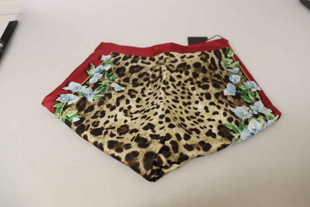 Dolce & Gabbana Multicolor Leopard Flora Printed Mid Waist Trousers