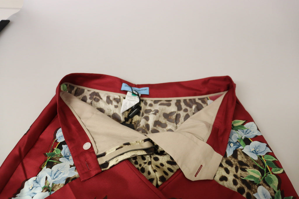 Dolce & Gabbana Multicolor Leopard Flora Printed Mid Waist Trousers