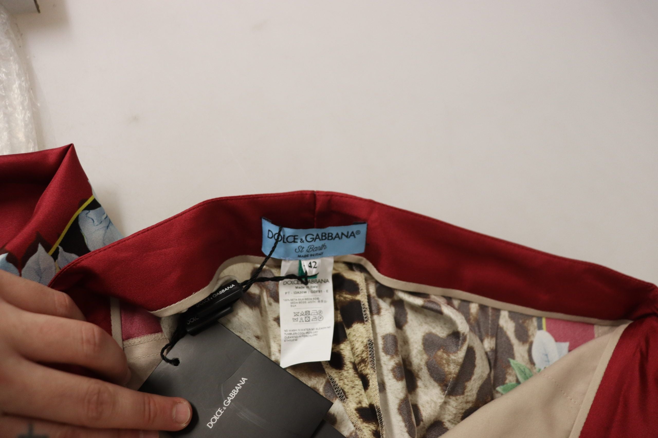 Dolce & Gabbana Multicolor Leopard Flora Printed Mid Waist Trousers