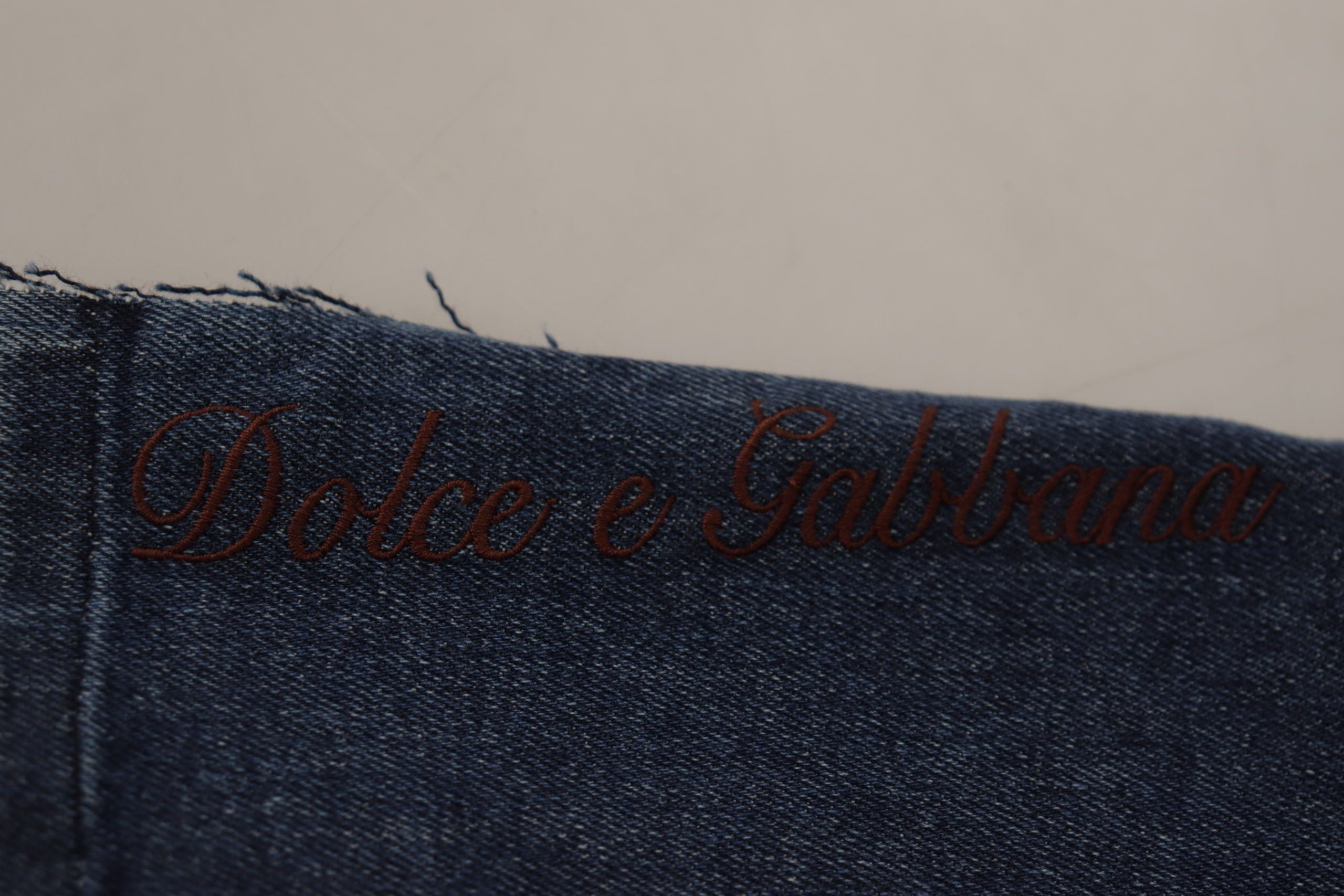 Dolce & Gabbana Multicolor Patchwork DG Fashion Wide-Leg Denim Trousers